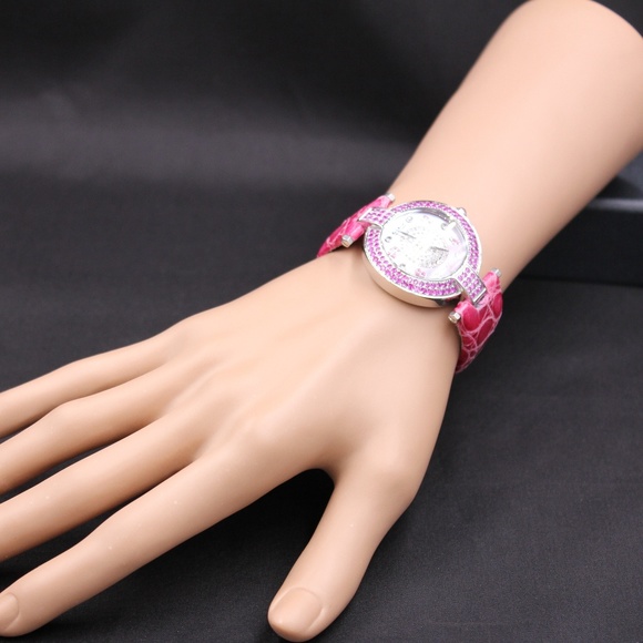 Pink Sapphire Diamond 3.28 Tcw Unisex Luxury Watch main image 8